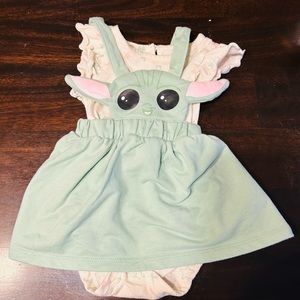 Baby Yoda 0-3 onesie dress .